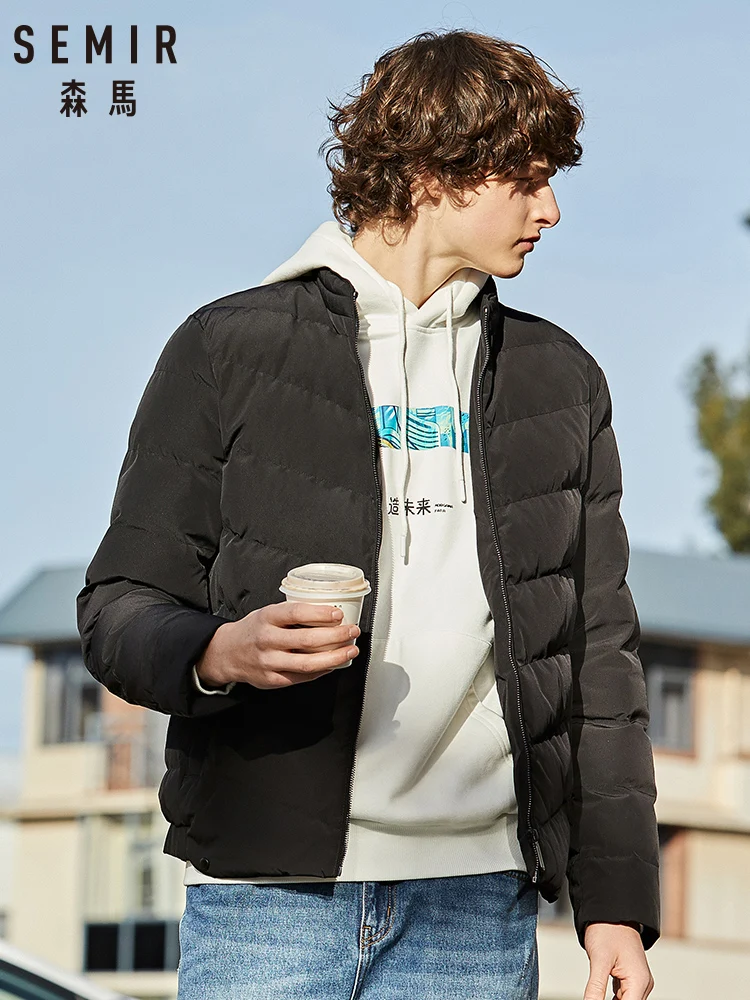 

SEMIR 2019 new short cotton jacket men comfortable stand collar winter jacket Korean version multi-color man casual coat