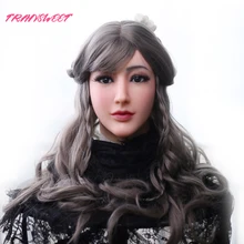 TRANSWEET Alice Female Mask Silicone Realistic Halloween Headwear Crossdressers