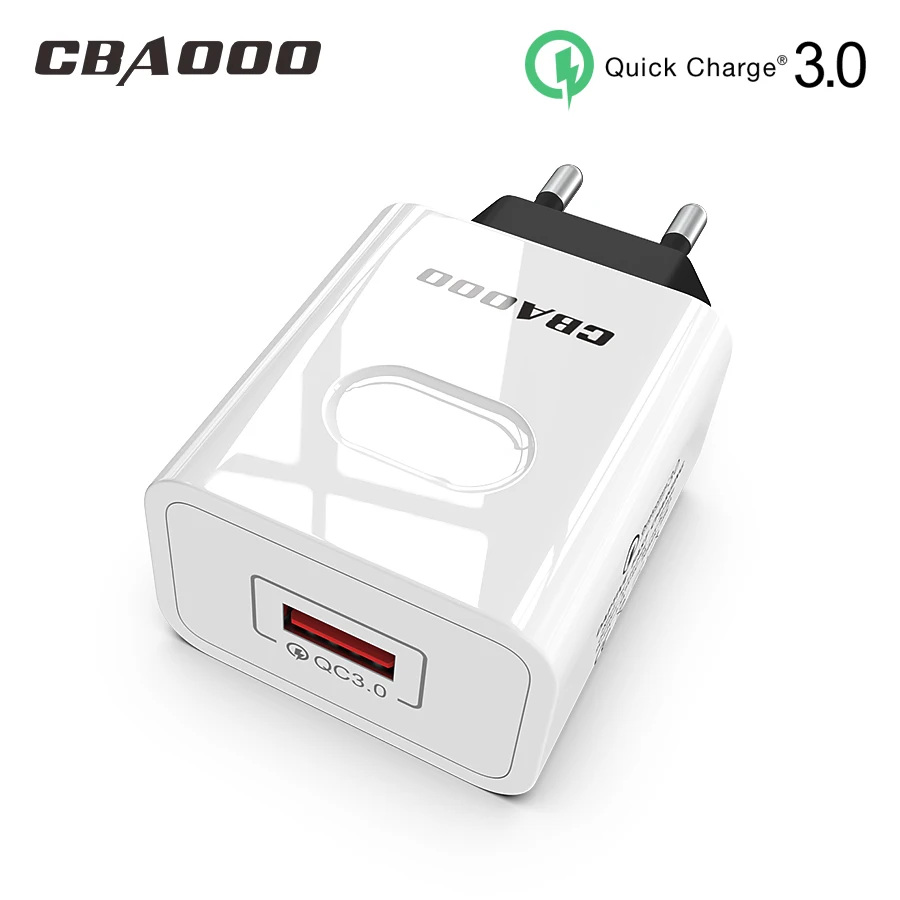 

CBAOOO EU 18W Quick Charge 3.0 USB Charger QC3.0 Wall Mobile Phone Fast Charger for iPhone X Xiaomi Mi 9 Tablet iPad QC Charging