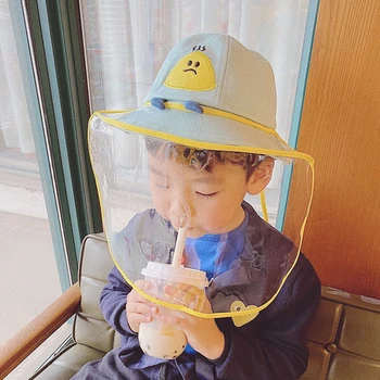 

Protective Hat Removable Children'S Immunization Cap Sprayproof Isolation Anti Saliva Dustproof AntiPollution Face Shield