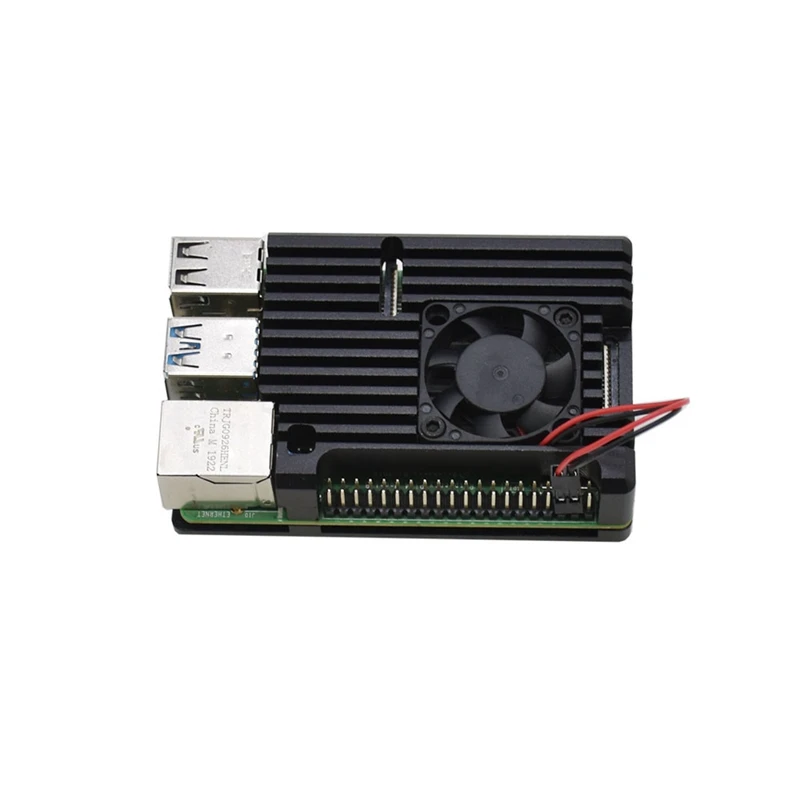 

for Raspberry Pi 4 4B Kit CNC Aluminum Protective Cover Case with Heatsink Cooling Dual Fan for Raspberry Pi 4 Model B