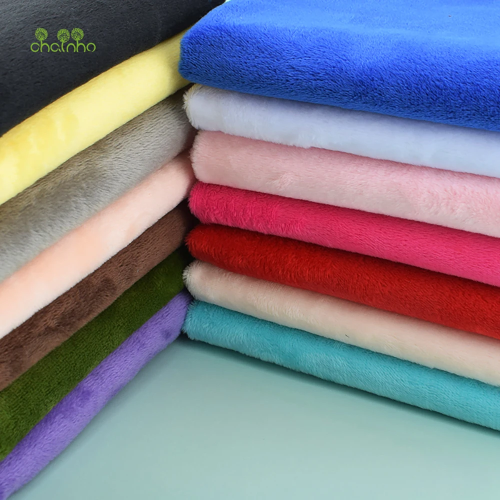 Chainho,Short Plush Fabric,DIY Quilting Sewing Cloth,Pure Color,Super Soft,Toy Or Cushion Materials,16 Colors Available,MR01