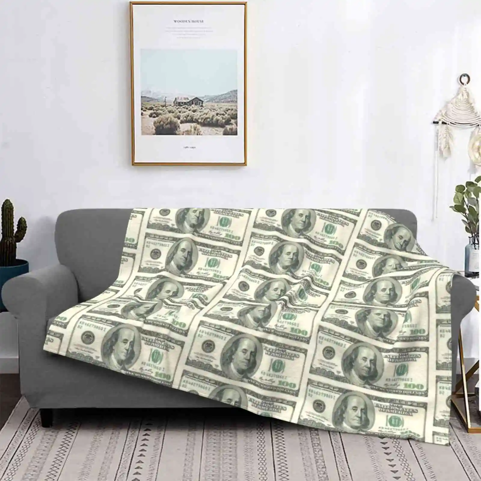 

100 Dollar Bill Blanket Soft Warm Travel Portable Blanket 100 Dollar Bill Dollar Bill 100 Usd Usd Usa Money Us Money 100 Us