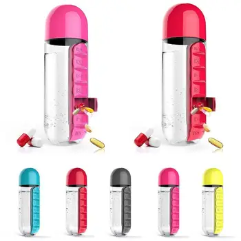 

Creative Outdoor Portable Two-In-One Pill Box Water Cup Water Cup Pill Box Cup Capsule Cup Pill Cup Travel Outdoor Special