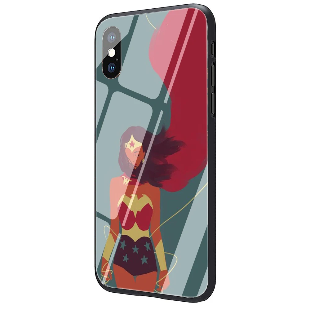 G2 EWAU логотип Чудо Женщины закаленное стекло чехол для телефона iPhone 11 Pro 6 6S Plus 7 8 Plus X XS XR XS Max - Цвет: G2