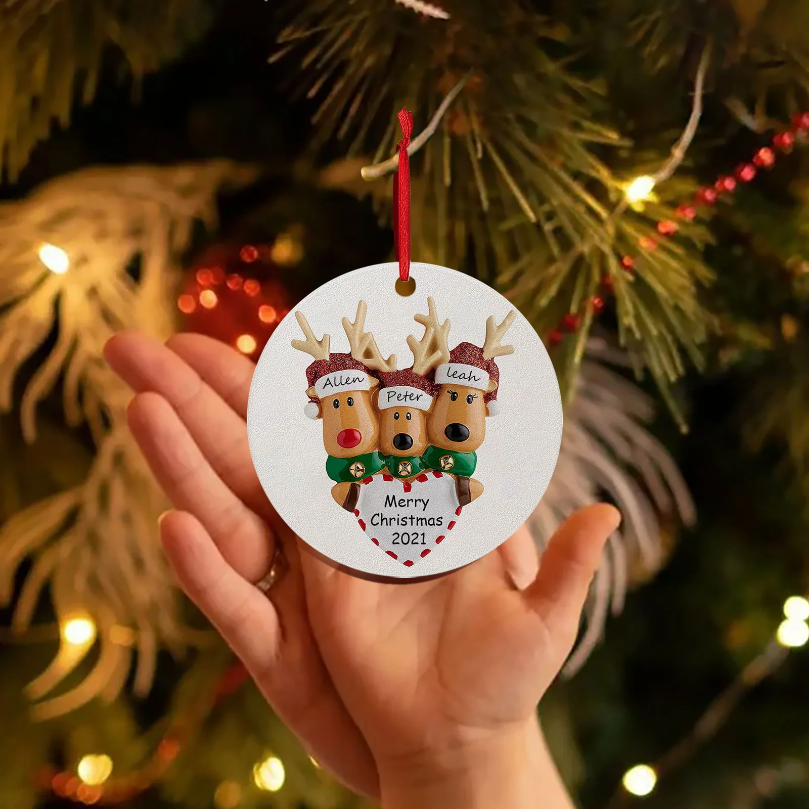 かわいい木製のdiyelkサインクリスマスツリーハンギングデコレーションペンダントカイクラフトツリーデコレーションクリスマスオーナメントホームニュー年22 Aliexpress