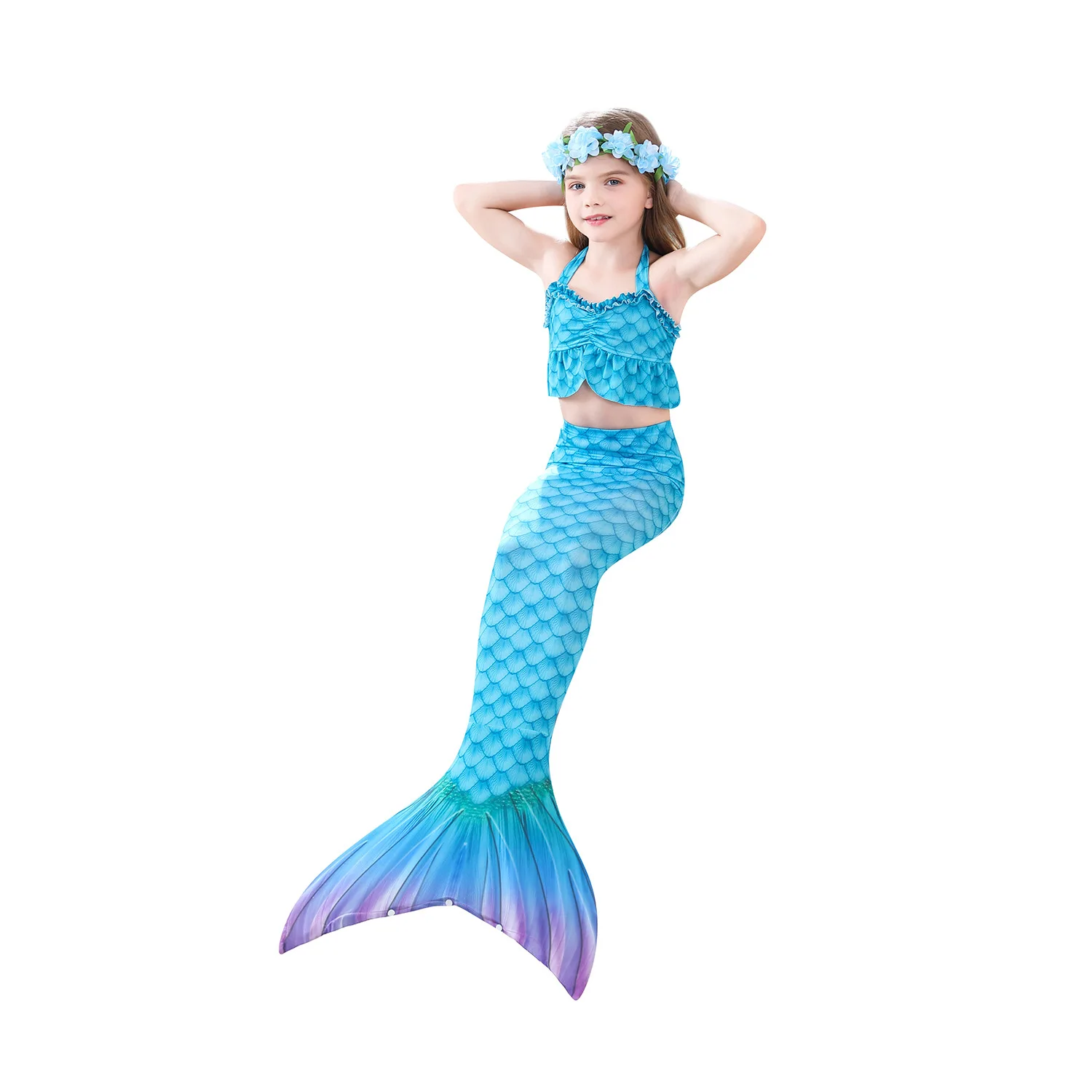 elvira costume Haojxuanyu Children Mermaid Swimwear Girls Pink Blue Bikini Set Kids Swimsuit Cosplay Mermaid Tail Costume for Swimming morticia addams dress