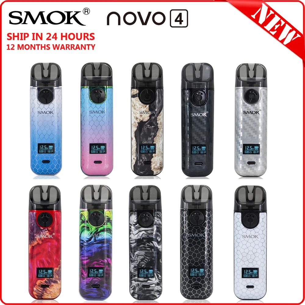 SMOK Novo-Kit de vapeo para cigarrillo electrónico, vapeador Original con batería de 800mAh, cartuchos de bobinas LP1 VS Nord Novo 2 W01, 4 unidades
