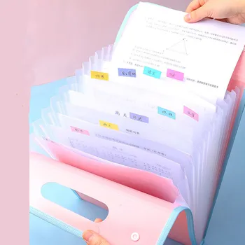 

1PC Portable Organ Bag Document Bag File Folder Expanding Wallet 13 Grid A4 Organizer Paper Holder Office School Supplies Gift