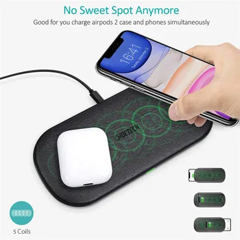 

CHOETECH Dual Wireless Fast Charger Qi Certified Double Wireless Charging Pad for iPhone for Samsung Galaxy S20 for Galaxy buds