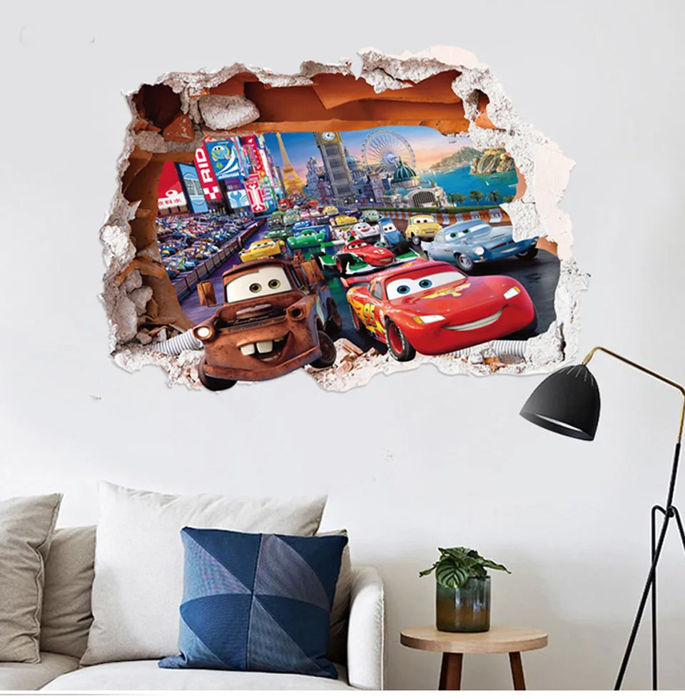 1pc Adesivi Murali Per Auto Dei Cartoni Animati Per La Camera - Foto 10