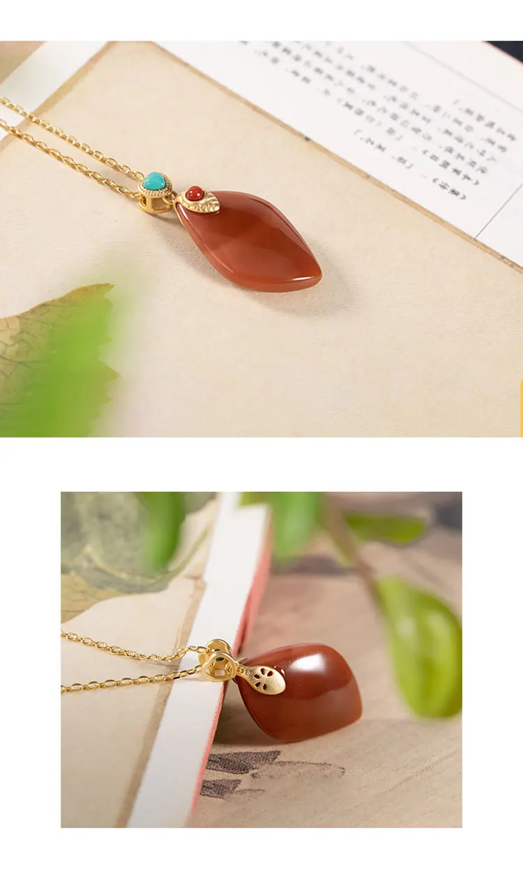 Uglyless Irregular Geometric Square Necklaces for Women Natural jade Agate Pendants+ Chain 925 Silver Jewelry Gold Bijoux P1081