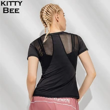 Женская Спортивная кофта для йоги Топ для спортзала топы Спортивные для женщин рубашка для йоги короткий рукав спортивный Топ Фитнес Женская Спортивная одежда для женщин тренажерный зал