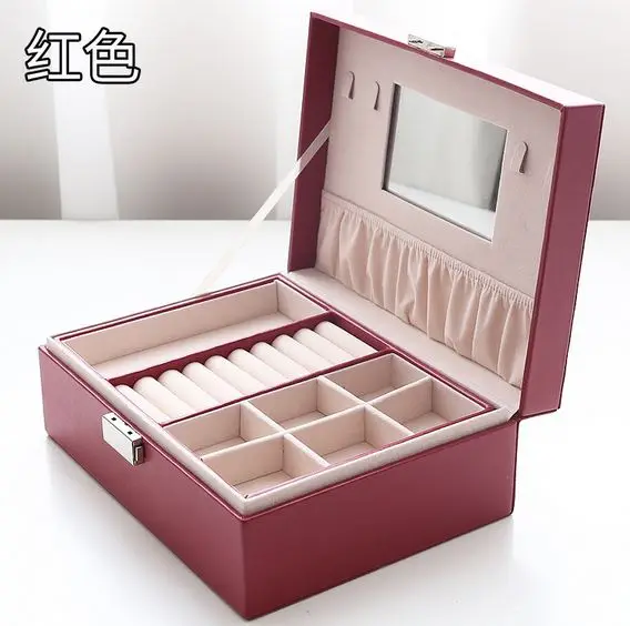 Jewelry box 39 Мода леди с ожерельем цепи серьги шкатулка маленькая ПУ коробка для хранения дома простой путешествия портативный дисплей ювелирных изделий ткань - Цвет: Jewelry box 39