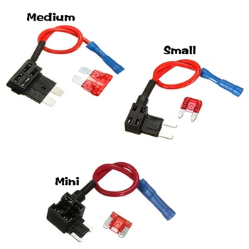 

12V Fuse Holder Add-a-circuit TAP Adapter Micro Mini Standard Ford ATM APM Blade Auto Fuse with 10A Blade Car Fuse with holder