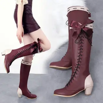 

Violet Evergarden lolita boots shoes Cosplay Custom-made cosplay shoes Ladies fashion leisure cartoon PU leather shoes