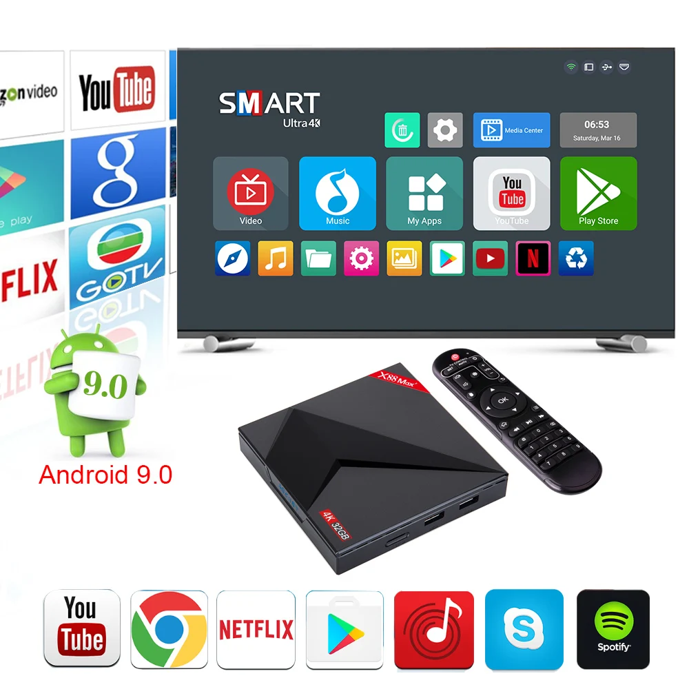 French IPTV Arabic Germany SANSAT IPTV Subscription For Android 9.0 IPTV Box Dual-band WIFI IPTV Dutch Belgium Portugal Spain