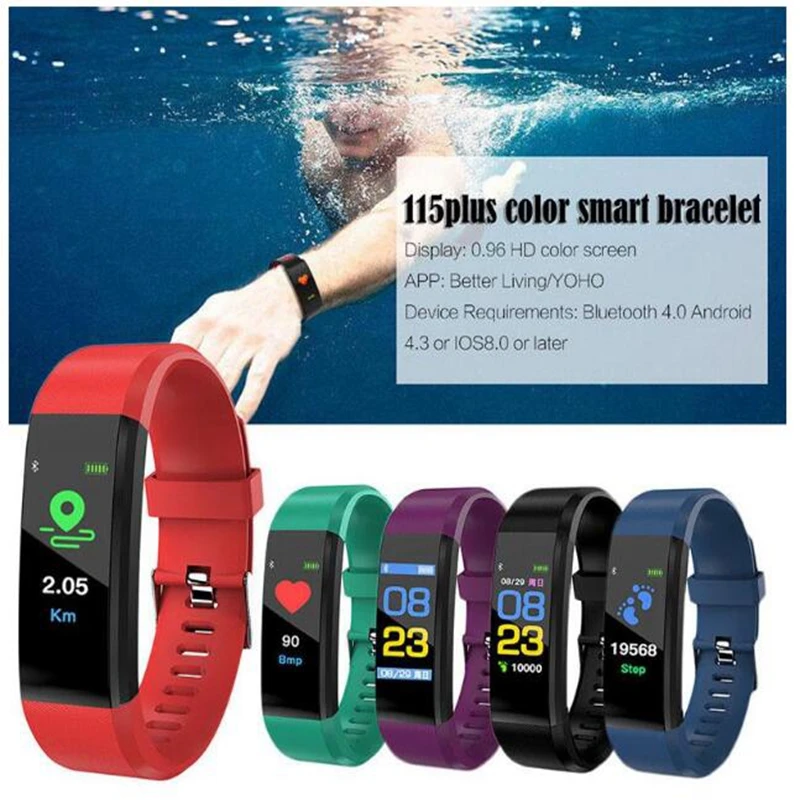 115plus Ce Rohs Sports Tracker Wristband Fitness Smart Bracelet With