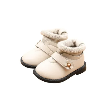 

2019 Baby First Walkers PU Leather Girls Fashion Boots Autumn Winter Toddler Princess Shoes Booties Moccasins