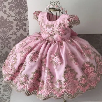 

Baby dress Christening costume Girl Wedding Dress embroidery Gown Children Kids Dresses for Girls 1Year Birthday Party
