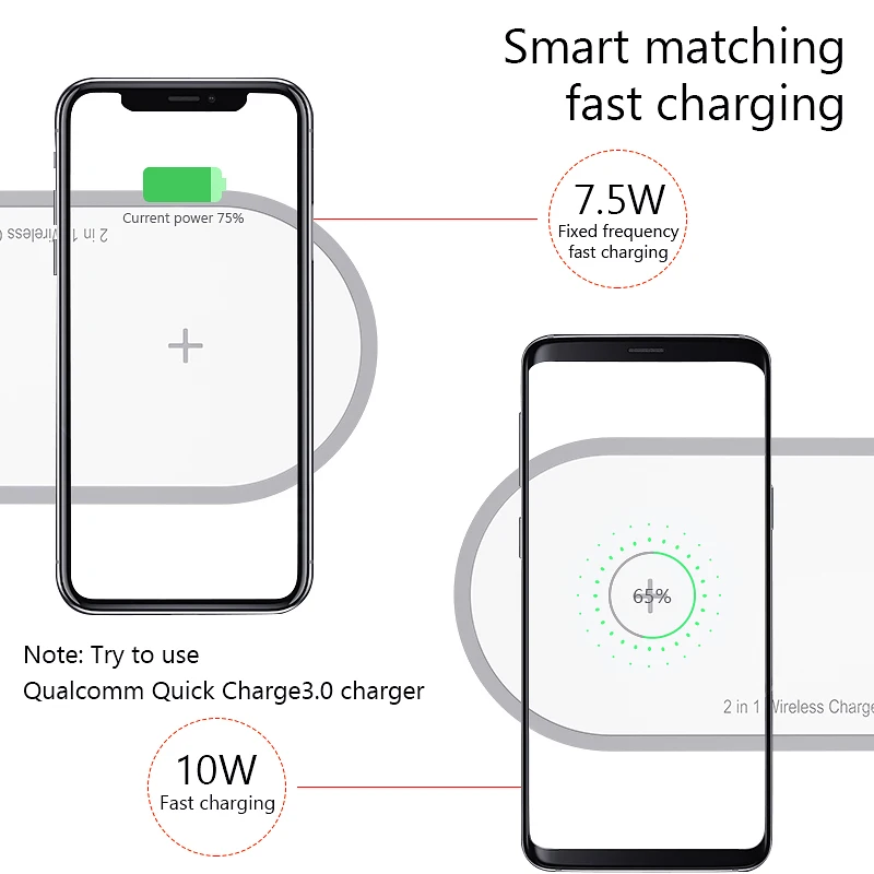 VVKing Беспроводное зарядное устройство для iPhone Xs Max samsung S9 для Apple Watch 4/3/2/1 магнитное Беспроводное зарядное устройство 2 в 1 быстрая зарядка