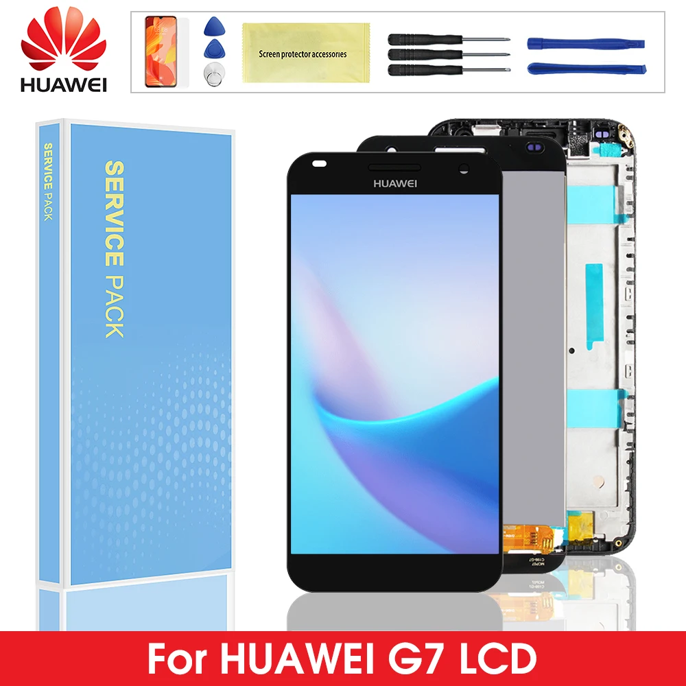 

Original LCD For HUAWEI G7 LCD Touch Screen Digitizer with Frame Replacment For HUAWEI G7 LCD Display Screen G7-I01 G7-I03 l01