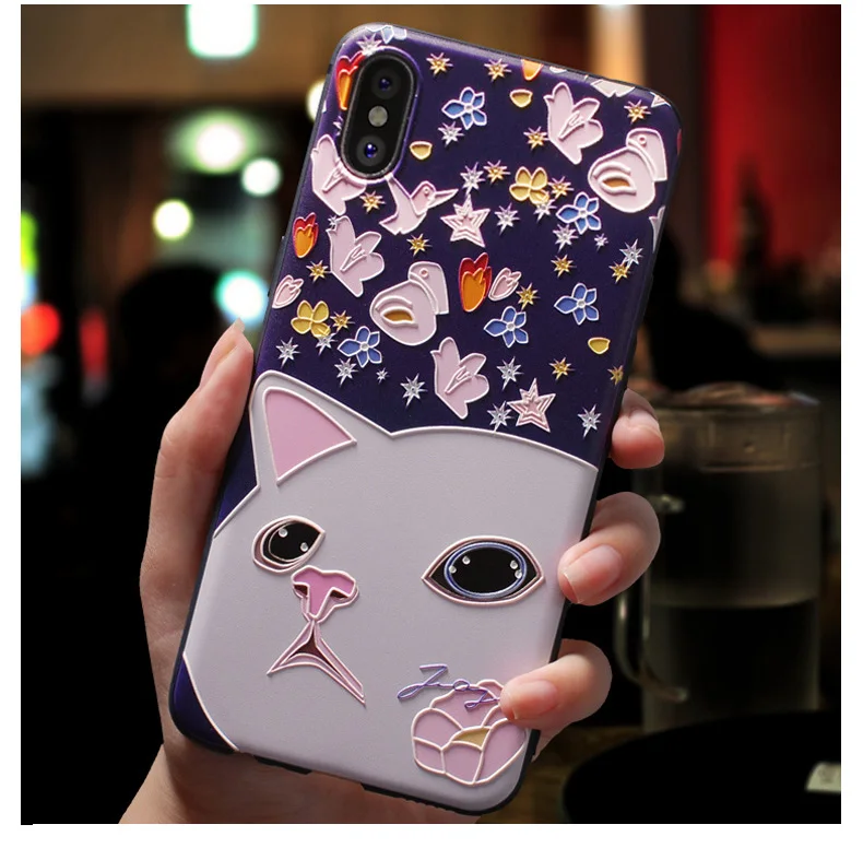 3D Embossed Floral Phone Case - Artistic Relief Design Cover