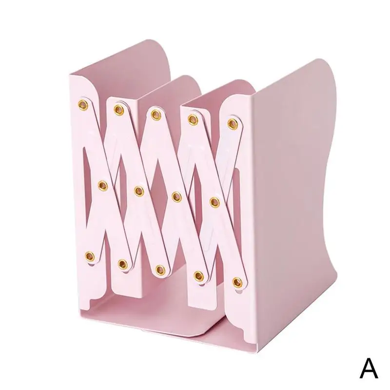

Macaron Solid Color Large Book Stand Telescopic Creative Bookend Organizer Bookshelf Adjustable Metal Desk For Books Holder G9M2