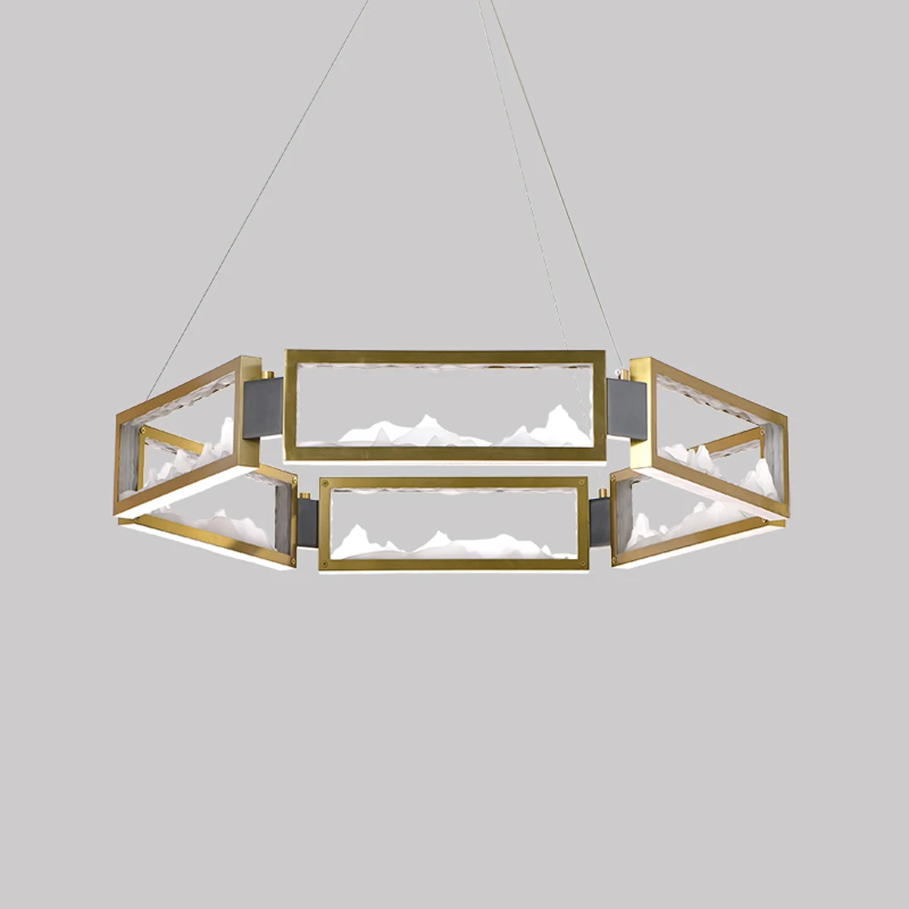 Современный светодиодный светильник в стиле АР-деко, золотой светильник для гостиной Dia60cm 80 см, светодиодный подвесной светильник