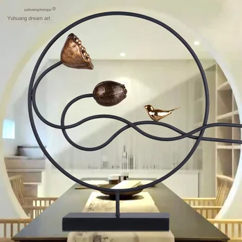 

Zen decoration new Chinese style home porch living room wine cabinet soft decoration crafts display move