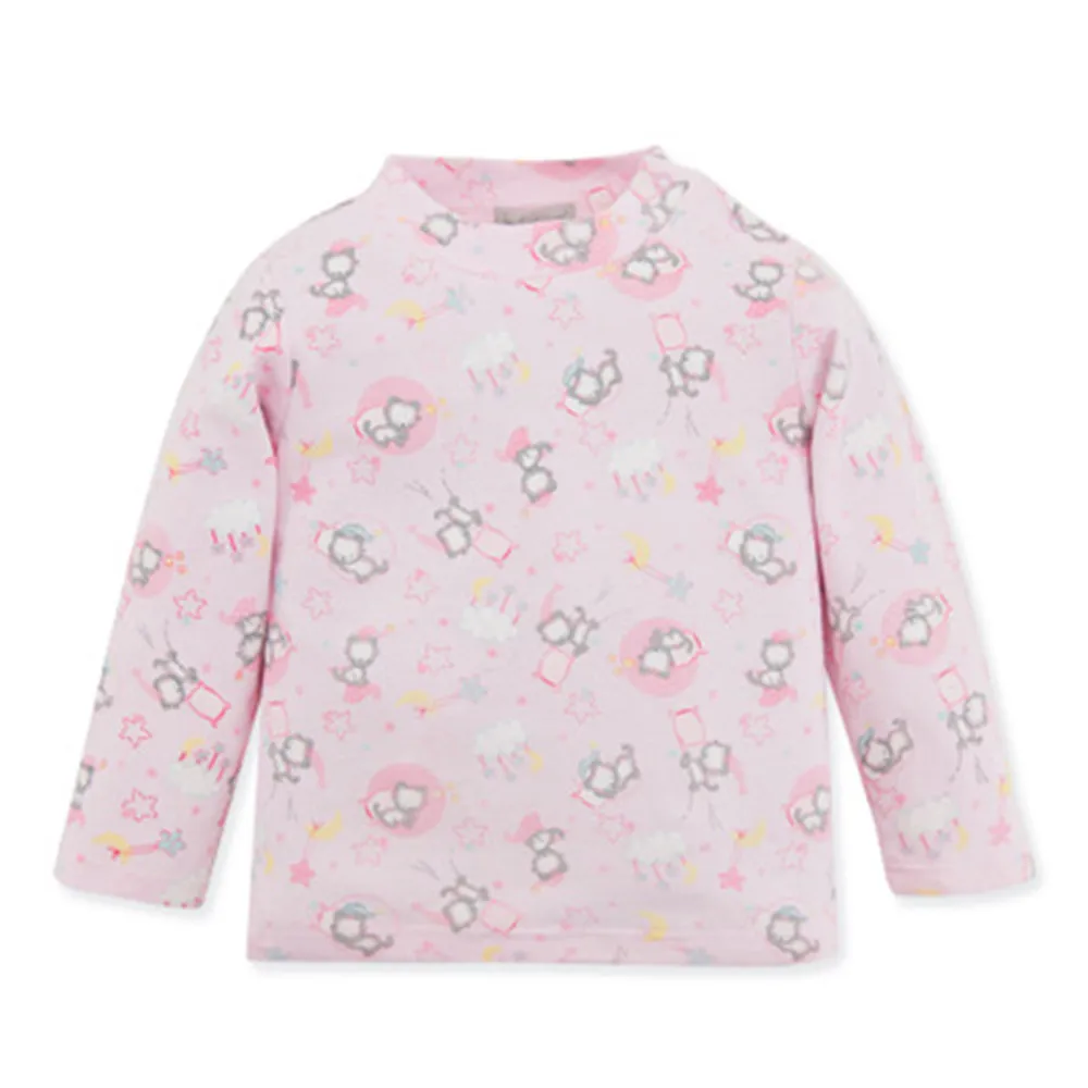 

Cotton Baby Girl Outfit Infant Tops with Long Sleeve for Girls Children Clothes Cartoon Printing Pink