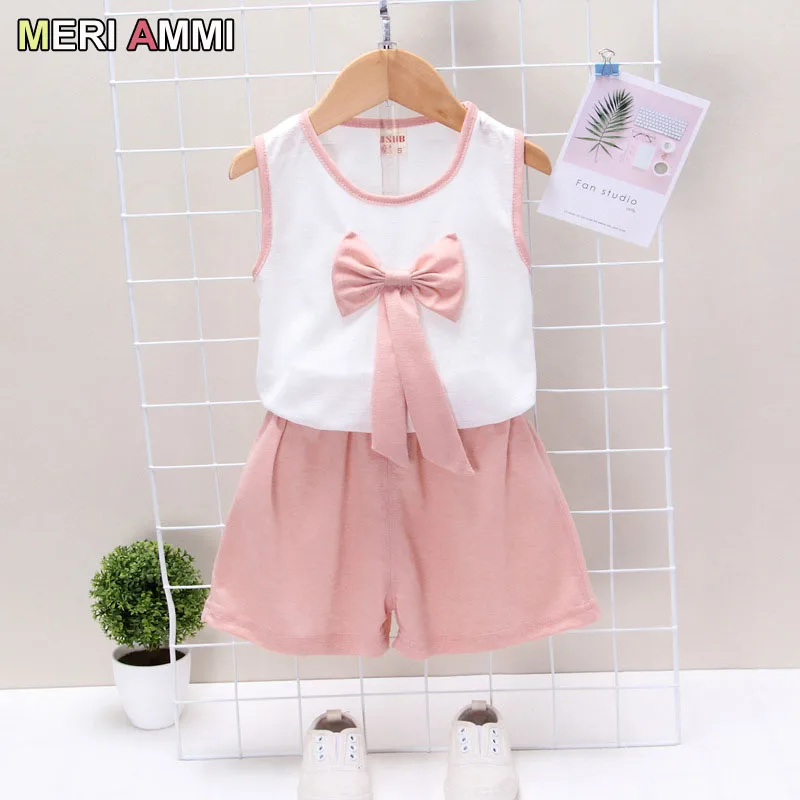 

MERI AMMI 2pcs Baby Girl Boy Clothing Outfit Set T-shirt +Pants For 1-3 Year Infant Kids