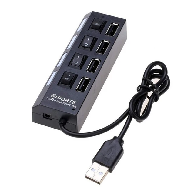 New 4/7 Ports USB HUB 2.0 3.0 High Speed USB Splitter Expander Multi-Port Independent Switch for PC Laptop Windows 4 Ports