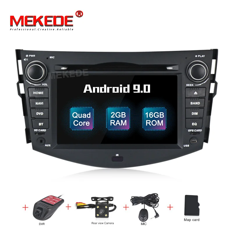 MEKEDE Android 9 2 ГБ 16 ГБ Автомобильный gps мультимедийный плеер для Toyota RAV4 2007-2011 Автомобильный Радио навигатор головное устройство RDS - Цвет: add camera DVR