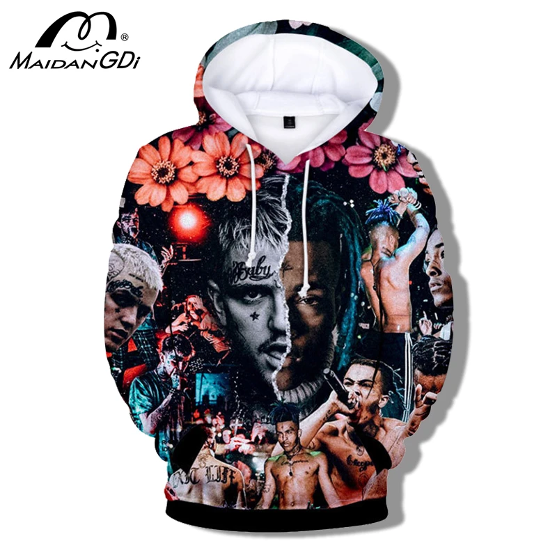 

lil peep 3d street trend digital printing hoodie with hat