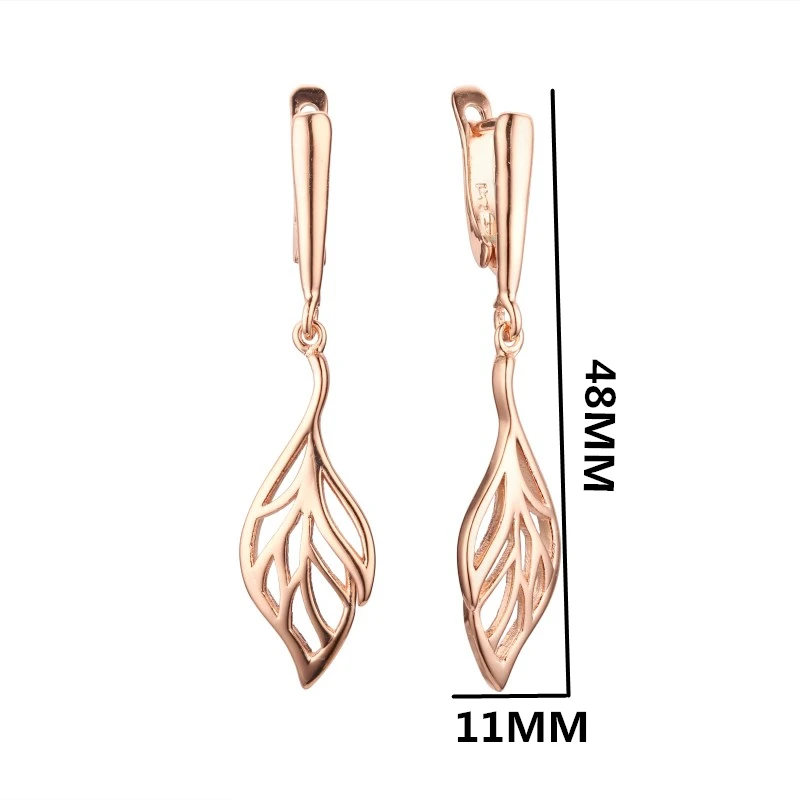 Новые золотые серьги висячие ювелирные изделия 585 розовое золото модные