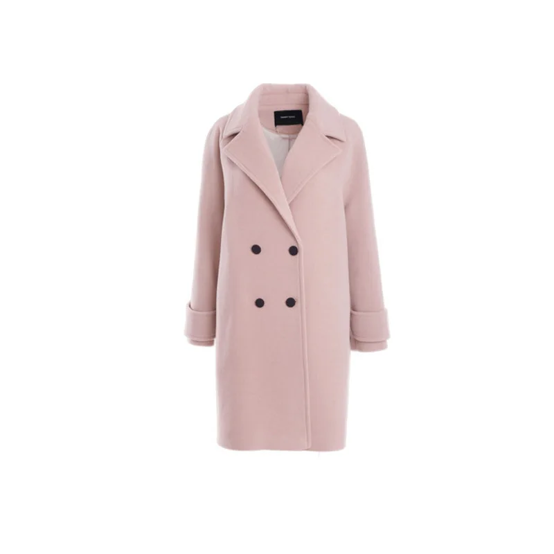 Winter 2020 New Pink Versatile Wool Coat Medium