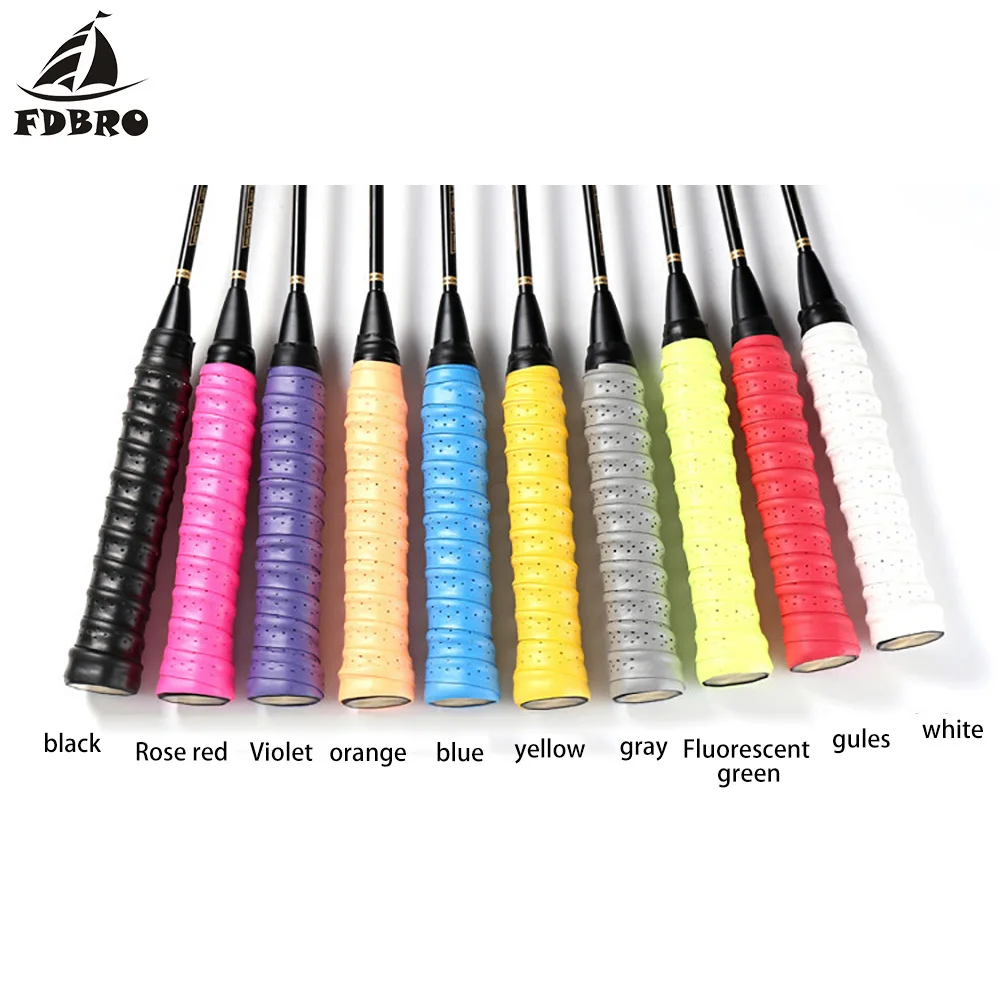 FDBRO New Thick Badminton Sweatband Punch Slip Breathable Keel Hand Glue Sticky Tennis Racket Fish Gel Rubber Grip Sports Parts | Спорт и