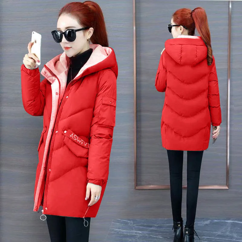 

Women Thicken Parkas Hooded 2022 New Winter Coat Women M-3XL Wadded Jacket Long Parka Gilrs jaqueta feminina Y559