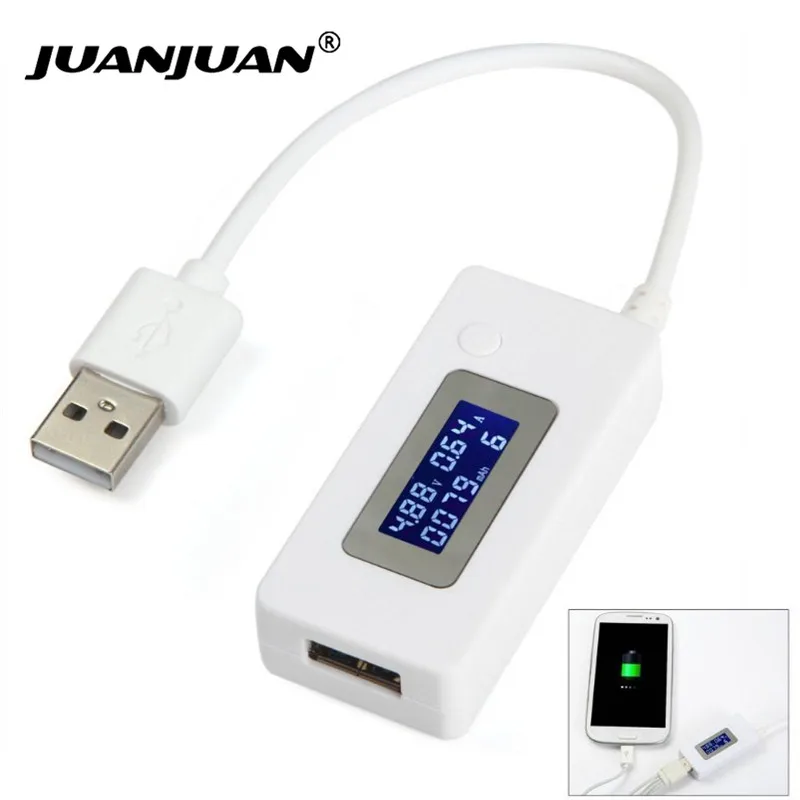 Jessicadaphne Digital USB Cargador de Carga Voltímetro Probador de Voltaje de Corriente Detector Medidor de batería de energía móvil con Pantalla LCD 