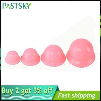 

4Pcs Silicone Vacuum Cupping Set Acupuncture Thicken Strong Suction Cans Anti Cellulite Moisture Absorber Body Slimming Massager