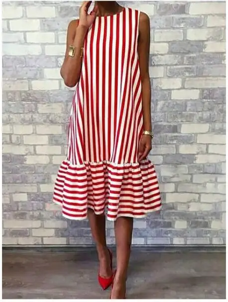 Платья для мамы и дочки платье в полоску девочек одежда семьи Мама я красного