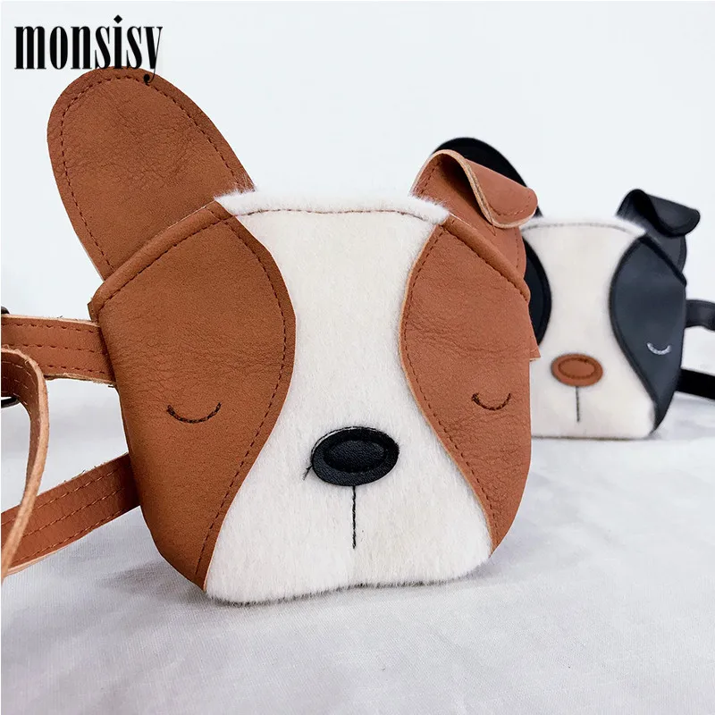 Monsisy, Детский кошелек для монет, кошелек, ПУ кожа, сумка через плечо для мальчика, девочки, собака, сумочка, Детская сумка-мессенджер, рождественский подарок, кошелек для монет