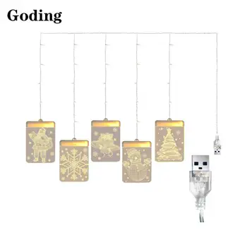 

LED Christmas Lights String/USB And Remote Control Models/XMAS Decor/3D Bells Snowflake Hanging Lights/Romantic Room Ornaments