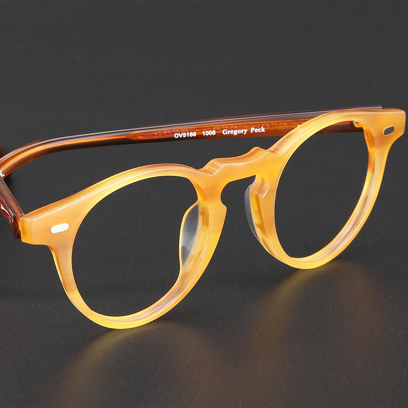 Najtaniej Okrągłe zabytkowe okulary z acetatu ramki Gregory Peck OV5186 kobiet krótkowzroczność optyczne jasne ramki okularów