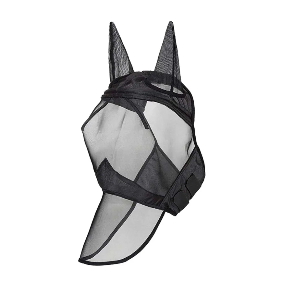 Mosquito Horse Mask Horse Care Products SML Black Horses Mask With Zipper Style Removable Mesh Anti-mosquito #3D06 (2)