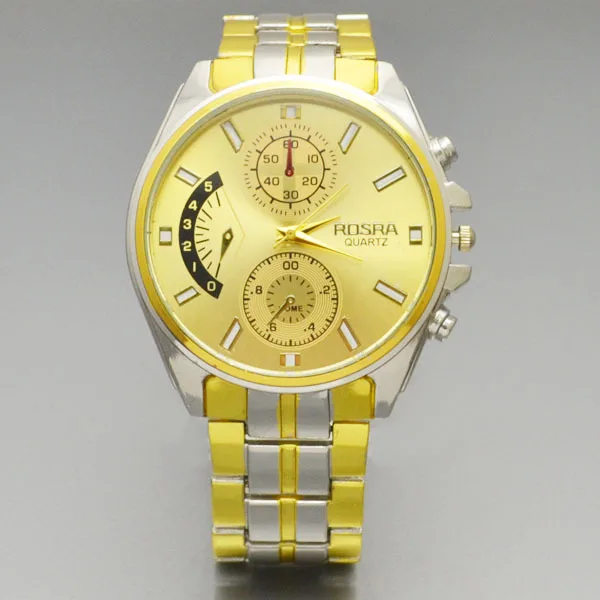 Роскошные мужские часы Rosra аналоговые кварцевые из нержавеющей стали модные