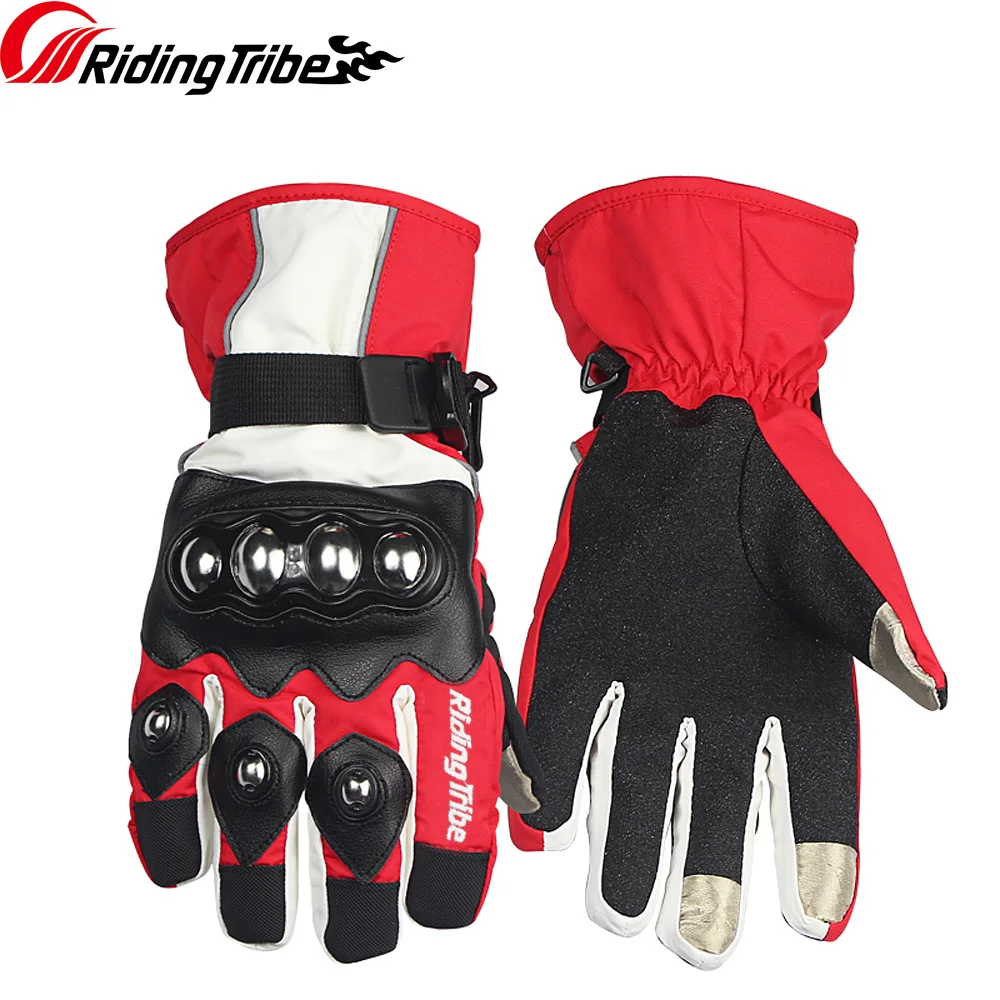 Мужские и женские зимние перчатки для мотогонок, теплые водонепроницаемые перчатки для сенсорного экрана, перчатки для мотогонок, защитные перчатки для пальцев, HX-04