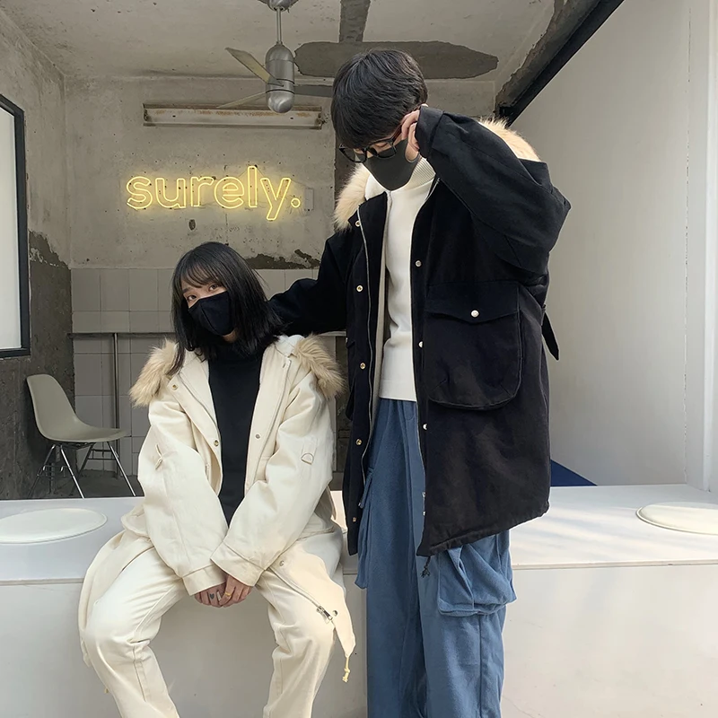 Winter Coat Men's Warm Thick Parka Men Fashion Big Pocket Fur Collar Hooded Coat Man Cotton Long Jacket Male Clothes M-5XL