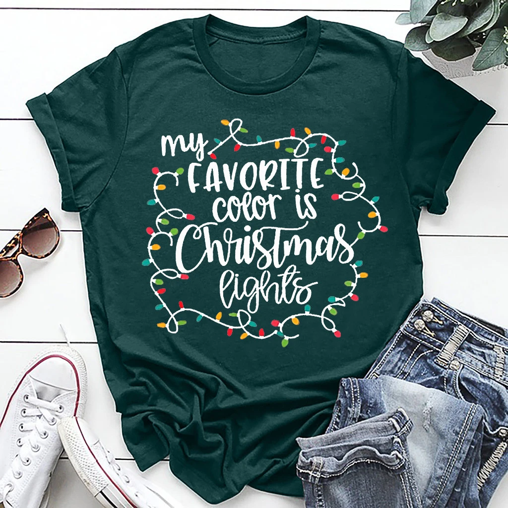 CHAMSGEND Fashion Women Blouses Autumn 2019 Christmas Blouse Letter Printed Short Sleeves Shirt Tops 1003